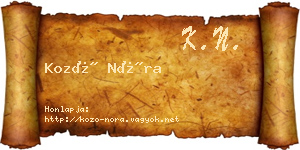 Kozó Nóra névjegykártya